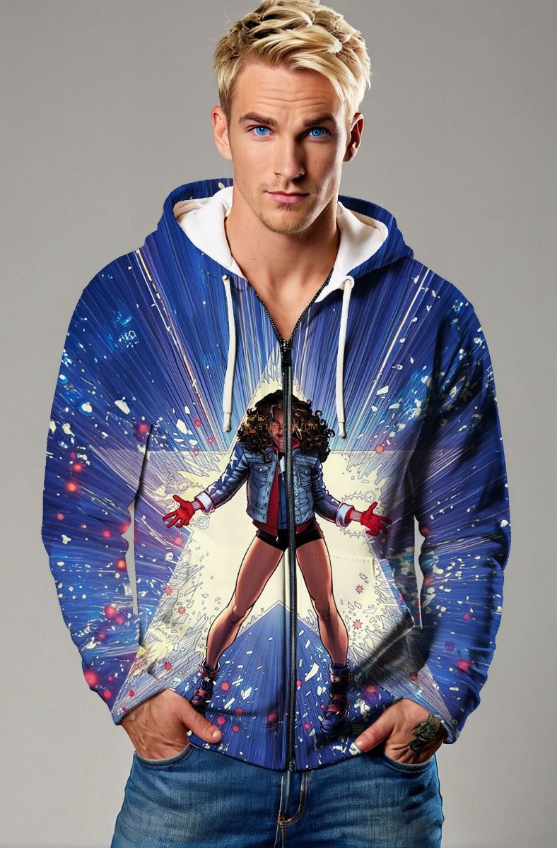 America Chavez Zip-Up Hoodie – Star-Powered Strength