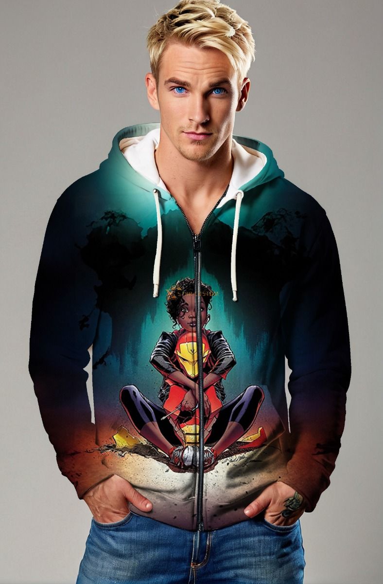 Riri Williams Zip-Up Hoodie – Ironheart’s Strength and Innovation