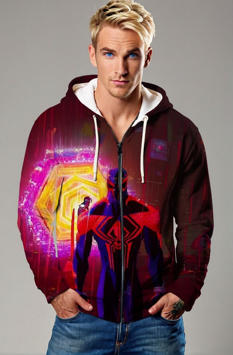 Miguel O’Hara Zip-Up Hoodie – Spider-Man 2099 in Action