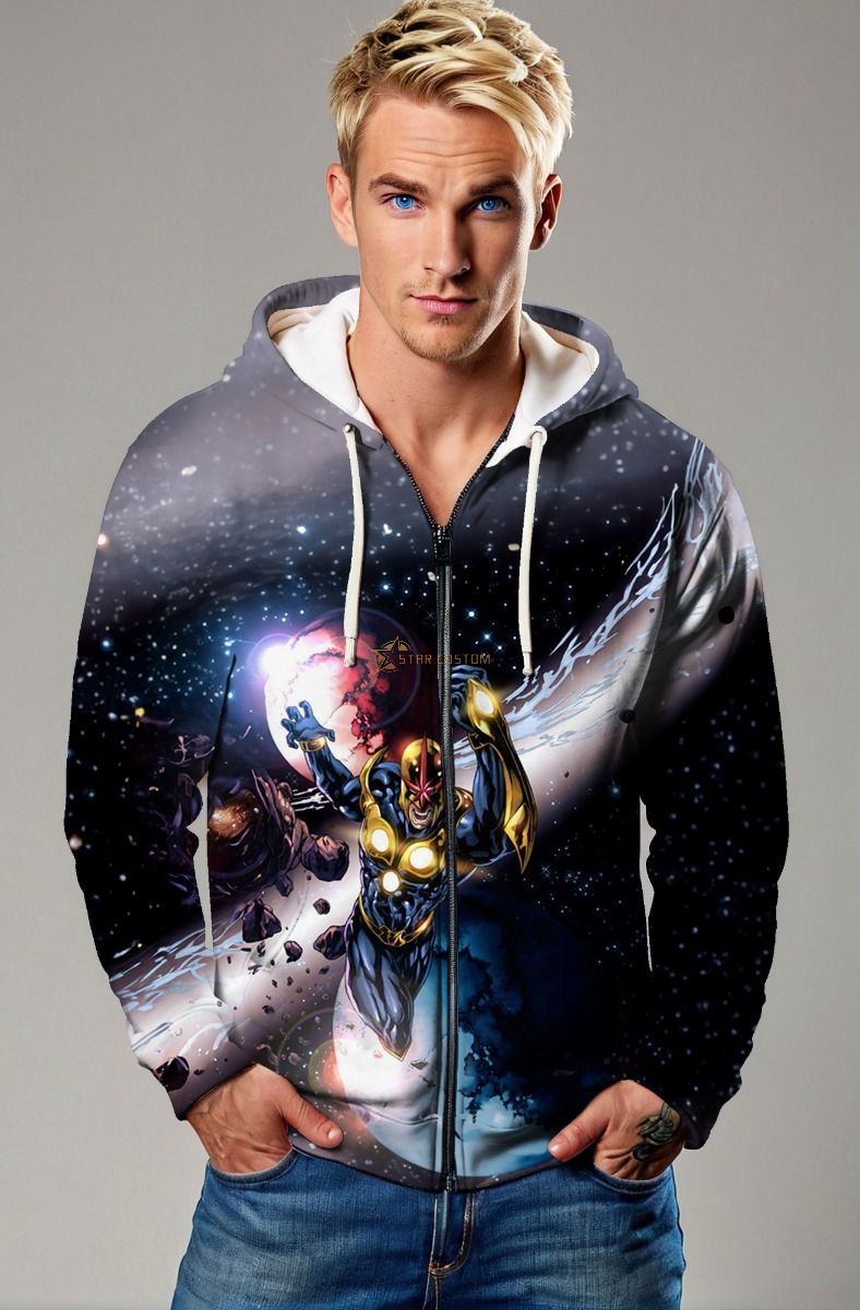 Richard Rider Zip-Up Hoodie – Nova featuring Richard Rider in his Nova suit
