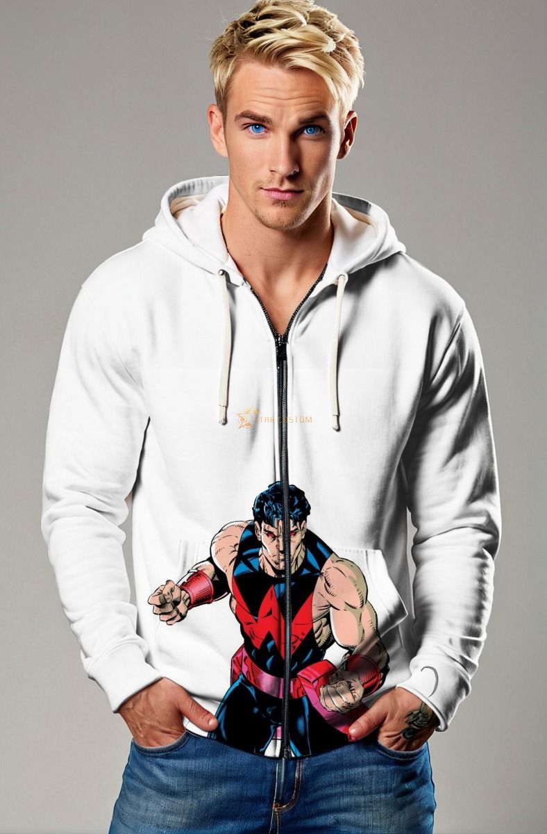 Simon Williams / Wonder Man Zip-Up Hoodie - Heroic White Edition