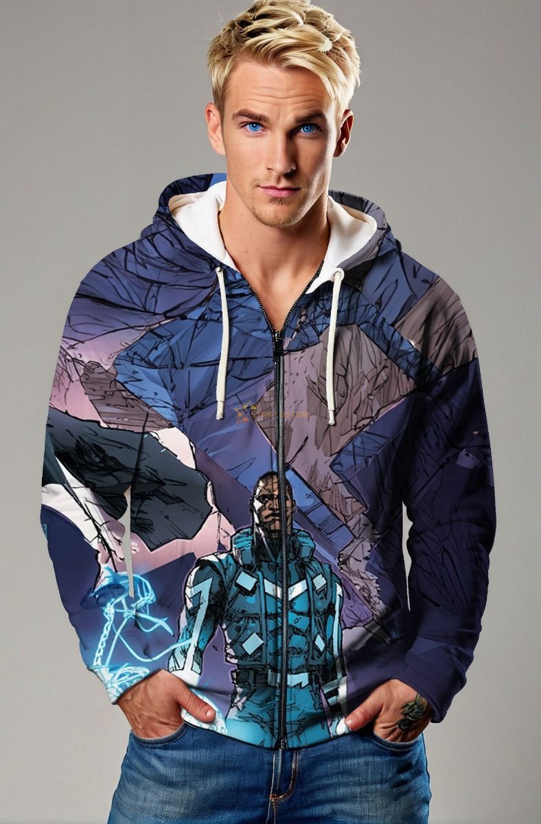 Adam Brashear / Blue Marvel Zip-Up Hoodie - Heroic Blue Edition