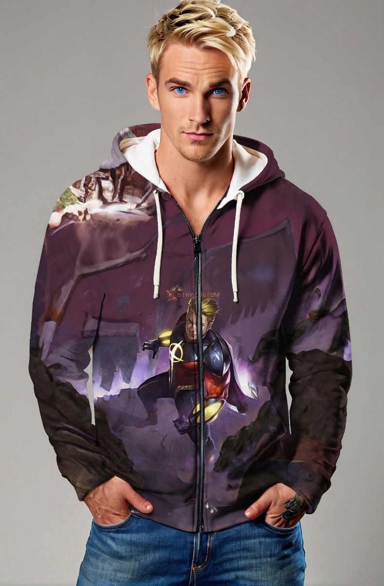 Quasar (Wendell Vaughn) Zip-Up Hoodie - Stellar Red Edition