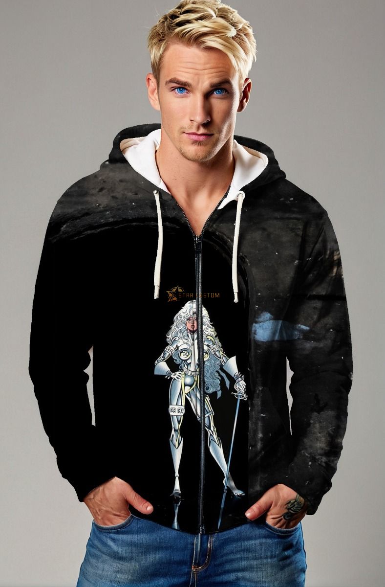 Silver Sable Zip-Up Hoodie - Dark Night Edition