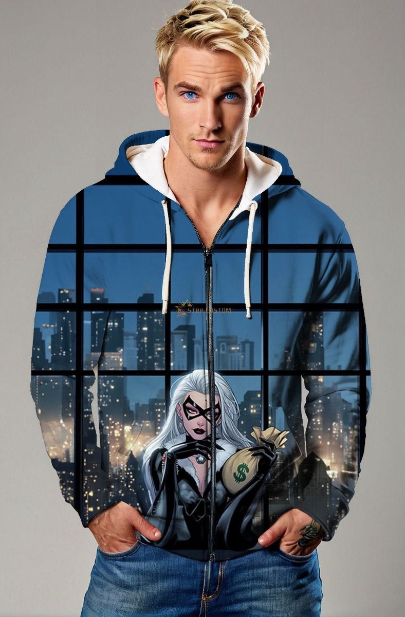Felicia Hardy / Black Cat Zip-Up Hoodie - Heist Night Edition