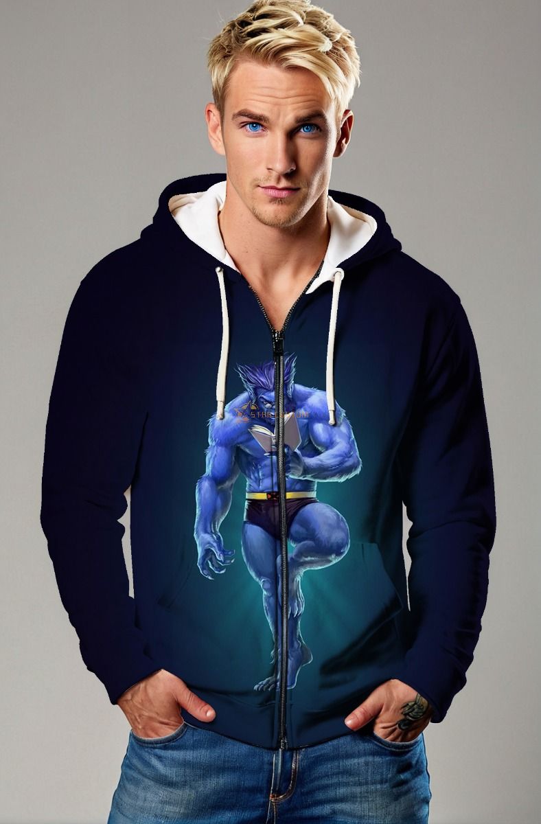 Hank McCoy / Beast Zip-Up Hoodie - The Blue Genius