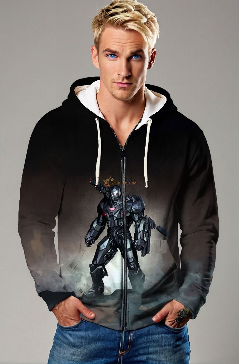 War Machine (James Rhodes) Zip-Up Hoodie - Ready for Battle