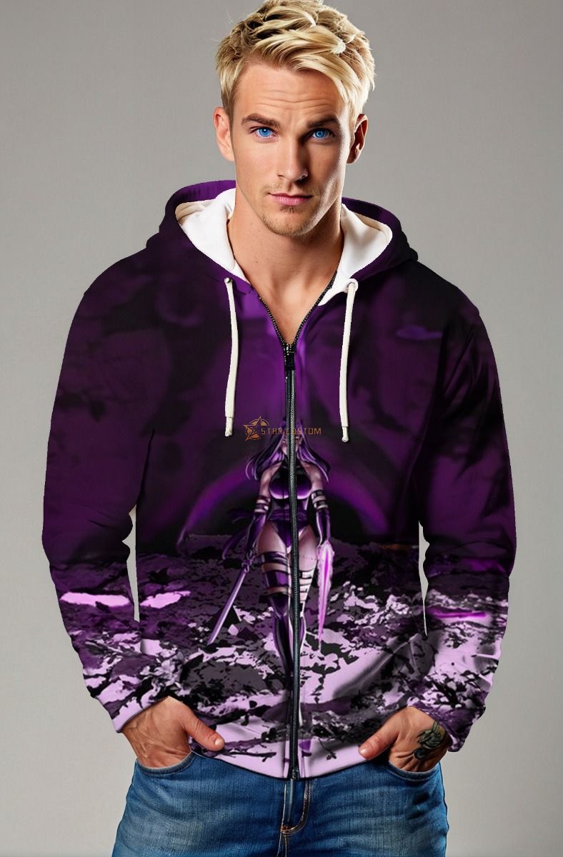 Psylocke (Betsy Braddock) Zip-Up Hoodie - Harness Your Psychic Power