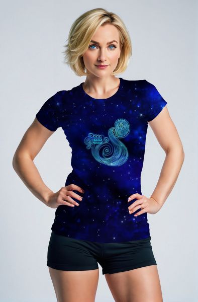 Aquarius Guardian Symbol Cool Blue Galaxy Unisex T-Shirts