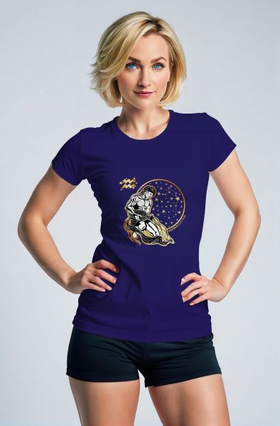 Aquarius Star Symbol Unisex T-Shirts in Purple Featuring Uranus Essence
