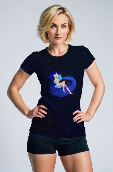 Aquarius Adventure Unisex T-Shirts Night Sky Blue