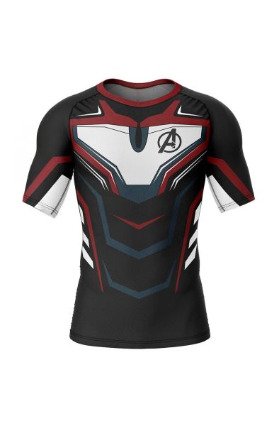 Avengers Endgame Short Sleeve Rash Guard Compression Shirt