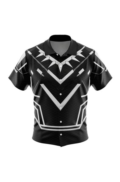 Black Panther Marvel Button Up Hawaiian Shirt