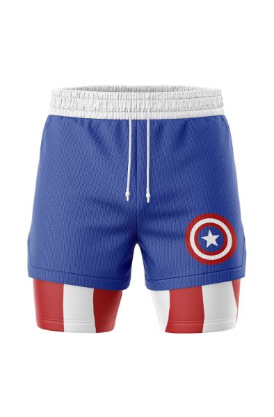 Captain America Classic Marvel 2-in-1 Performance Shorts