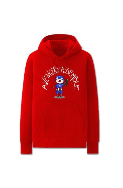 Captain America Solid Color Captain Amer Marvel Inspired Hoodie Solid-Red