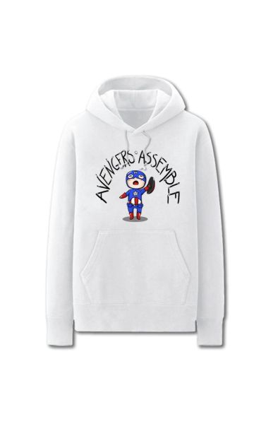 Captain America Solid Color Captain Amer Marvel Inspired Hoodie Solid