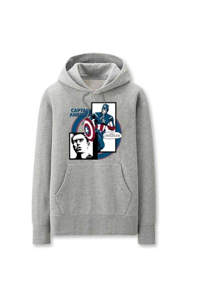 Captain America Solid Color Captain Amer Marvel Inspired Hoodie Solid Comfort Wear