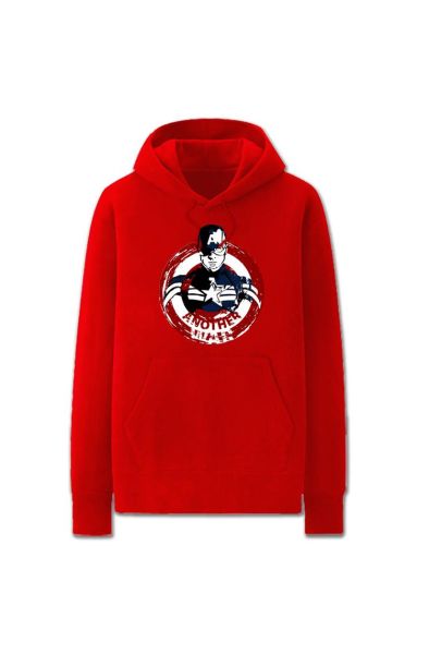Captain America Solid Color Cool Command Marvel Inspired Hoodie Solid-Red