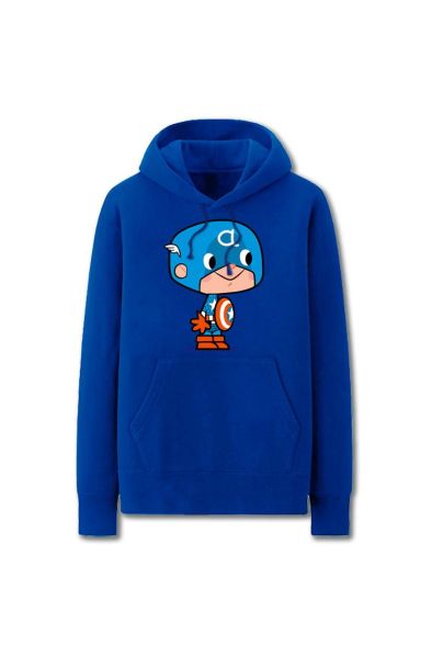 Solid Color CaptainAmerica Icon Cute Cartoon Style America Icon Cute Cartoo Hoodie Solid