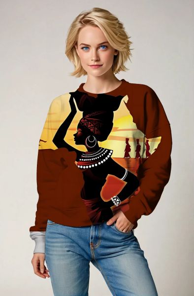 African Heritage Elegance Sweatshirt - T-Shirts, Hoodies, Zip-Up Jackets, and Pullovers-Sweatshirt