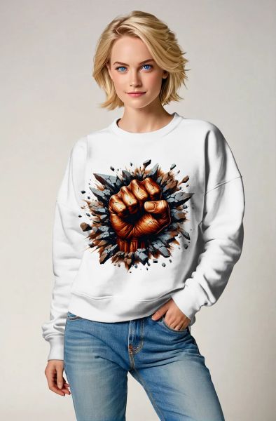 Power Fist Graphic White T-Shirt, Hoodie, Zip-Up Jacket & Pullover-Sweatshirt
