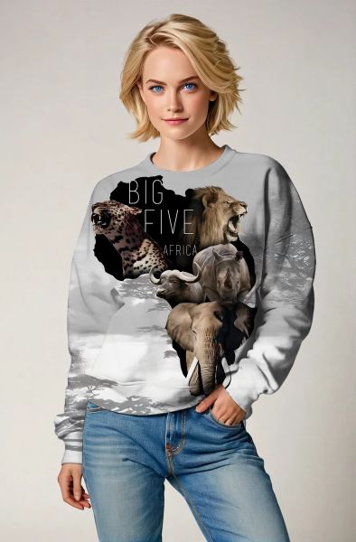 African Big Five Sweatshirt - T-Shirts, Hoodies, Zip-Up Jackets, and Pullovers-Sweatshirt