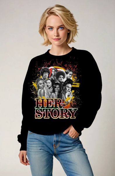HER-STORY Empowerment Graphic T-Shirt, Hoodie, Zip-Up Jacket & Pullover-Sweatshirt