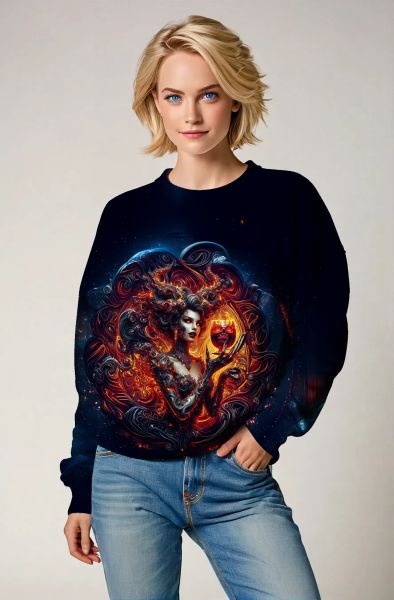 Aries Zodiac Collection: The Flame Dancer Hoodie, Sweatshirt, Zip-Up, T-Shirt-Sweatshirt