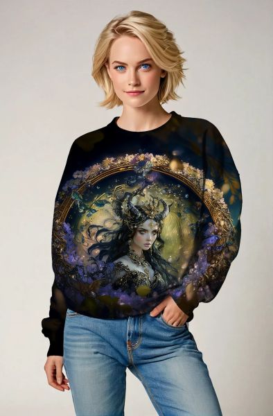 Aries Zodiac Collection: The Fiery Sorceress Hoodie, Sweatshirt, Zip-Up, T-Shirt-Sweatshirt