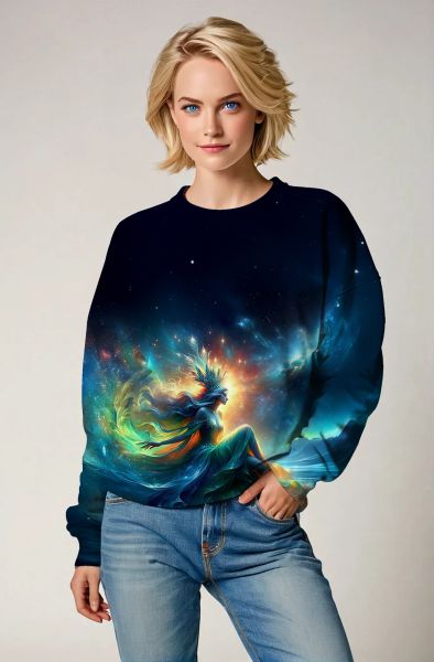 Aquarius Zodiac Collection: Oceanic Majesty - The Goddess of the Deep Hoodie, Sweatshirt, Zip-Up, T-Shirt-Sweatshirt