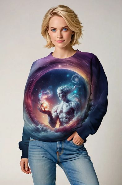 Aquarius Zodiac Collection: Aquatic Dream - The Ocean's Embrace Hoodie, Sweatshirt, Zip-Up, T-Shirt-Sweatshirt