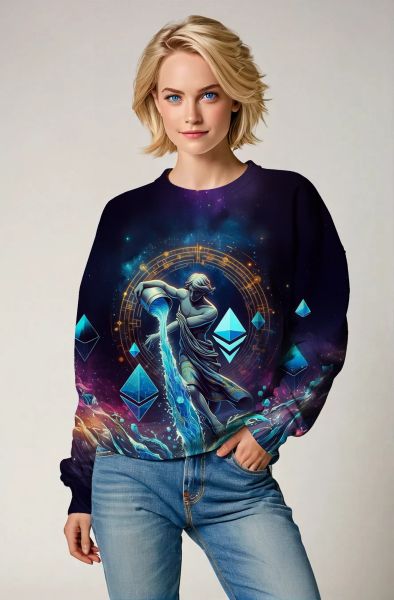 Aquarius Zodiac Collection: Ethereal Elegance - The Cosmic Goddess Hoodie-Sweatshirt