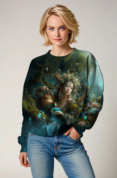 Aquarius Zodiac Collection: Celestial Waters - The Divine Flow of Life-Sweatshirt