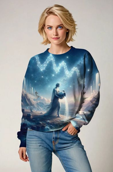 Aquarius Zodiac Collection: Elemental Flow - The Spirit of Water-Sweatshirt