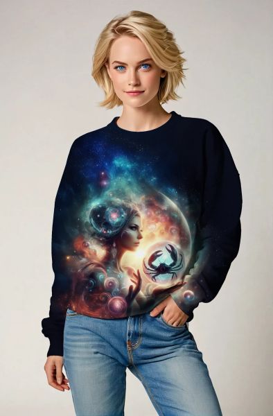 Cancer Zodiac Collection: The Lunar Majesty Hoodie, Sweatshirt, Zip-Up, T-Shirt-Sweatshirt