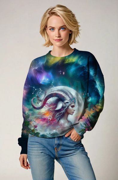 Capricorn Zodiac Collection: The Cosmic Ram Hoodie, Sweatshirt, Zip-Up, T-Shirt-Sweatshirt