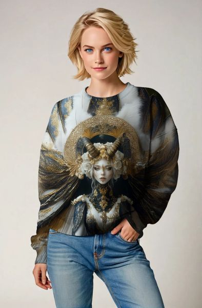 Capricorn Zodiac Collection: The Celestial Queen Hoodie, Sweatshirt, Zip-Up, T-Shirt-Sweatshirt