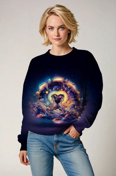 Gemini Celestial Twins Collection: Black Hoodie, Sweatshirt, Zip-Up, T-Shirt with Zodiac Clock and Mystical Twin Faces
