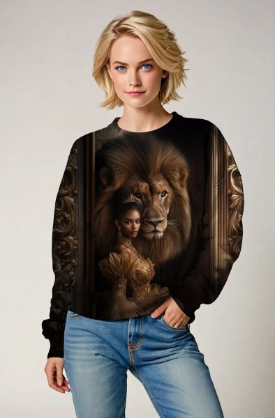 Leo's Regal Roar: The Royal Lioness Hoodie, Sweatshirt, Zip-Up, T-Shirt