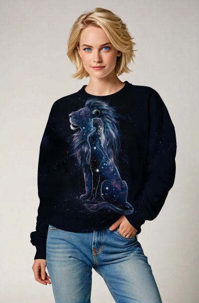 The Cosmic Leo: Celestial Majesty Hoodie, Sweatshirt, Zip-Up, T-Shirt