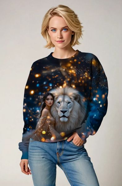 Celestial Leo: The Golden Roar Hoodie, Sweatshirt, Zip-Up, T-Shirt-Sweatshirt