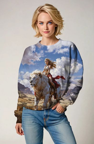 Golden Majesty: The Lioness of Power Hoodie, Sweatshirt, Zip-Up, T-Shirt-Sweatshirt