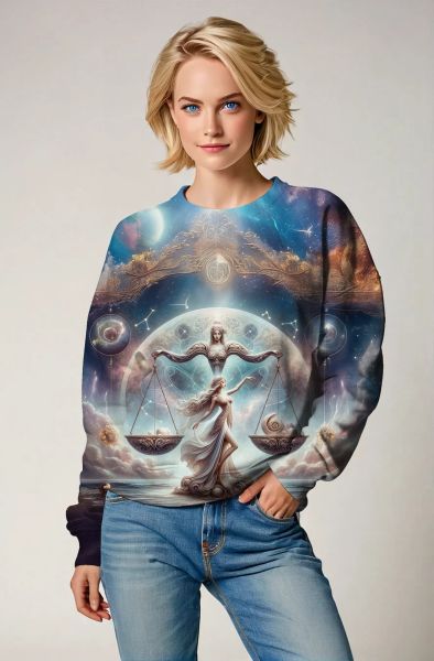 Libra Zodiac Collection: Celestial Harmony - The Balancer's Realm Hoodie, Sweatshirt, Zip-Up, T-Shirt
