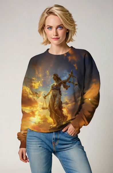 Libra Zodiac Collection: Bound Justice - The Goddess of Chains Hoodie, Sweatshirt, Zip-Up, T-Shirt-Sweatshirt