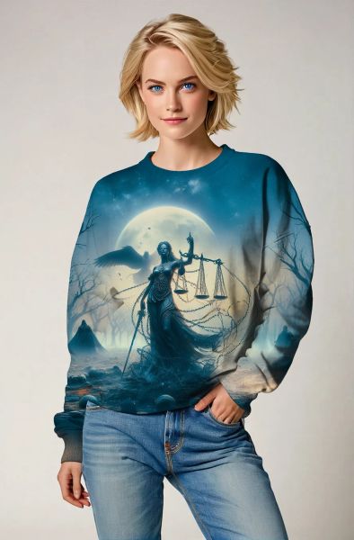 Libra Zodiac Collection: Moonlit Justice - The Winged Scales-Sweatshirt