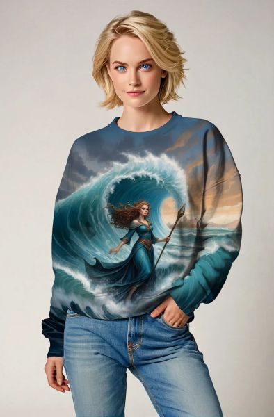 Mystic Waters: The Wave Queen Hoodie, Sweatshirt, Zip-Up, T-Shirt-Sweatshirt