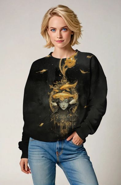 The Golden Pisces Dream: A Mystical Journey" Hoodie, Sweatshirt, Zip-Up, T-Shirt