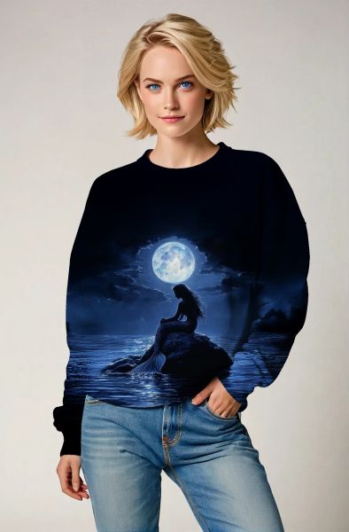 Moonlit Shores: Pisces Serenity Hoodie, Sweatshirt, Zip-Up, T-Shirt-Sweatshirt