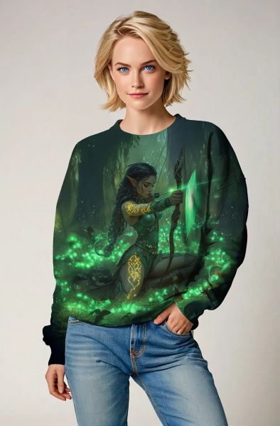 Sagittarius' Green Forest Huntress: The Enchanted Arrow Hoodie, Sweatshirt, Zip-Up, T-Shirt