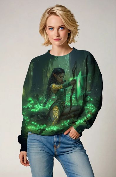 Sagittarius' Green Forest Huntress: The Enchanted Arrow Hoodie, Sweatshirt, Zip-Up, T-Shirt